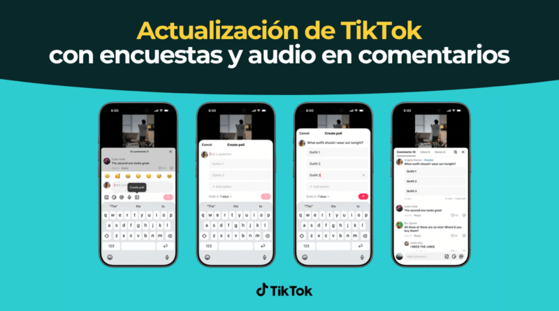 Encuesta activa en la sección de comentarios de un vídeo de TikTok