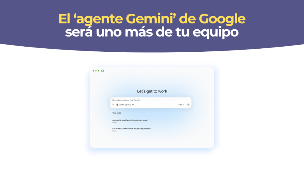 Agente Gemini mencionado en un chat de equipo de Google Workspace como un compañero más