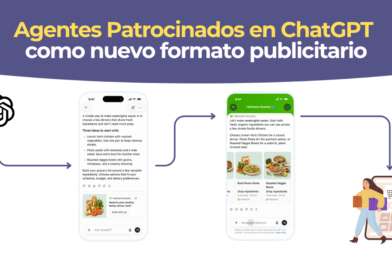 Interfaz de un Agente Patrocinado en ChatGPT respondiendo dudas sobre un producto tras un anuncio