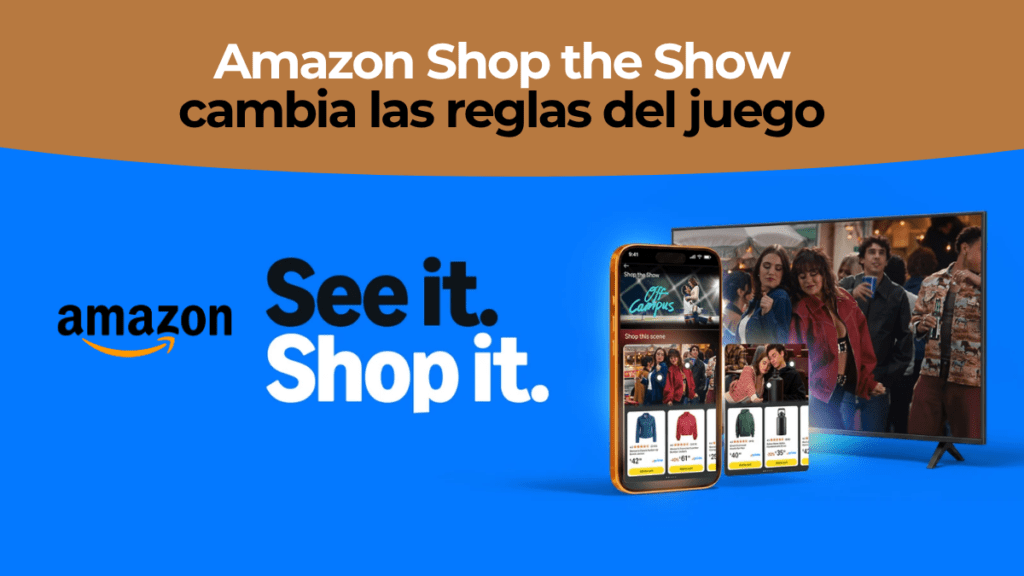 Usuario viendo una serie en Prime Video mientras compra productos mostrados en Shop the Show desde su móvil