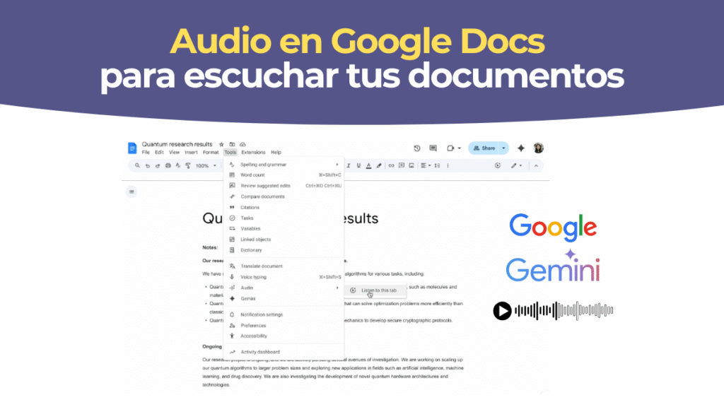 Audio Documentos Google