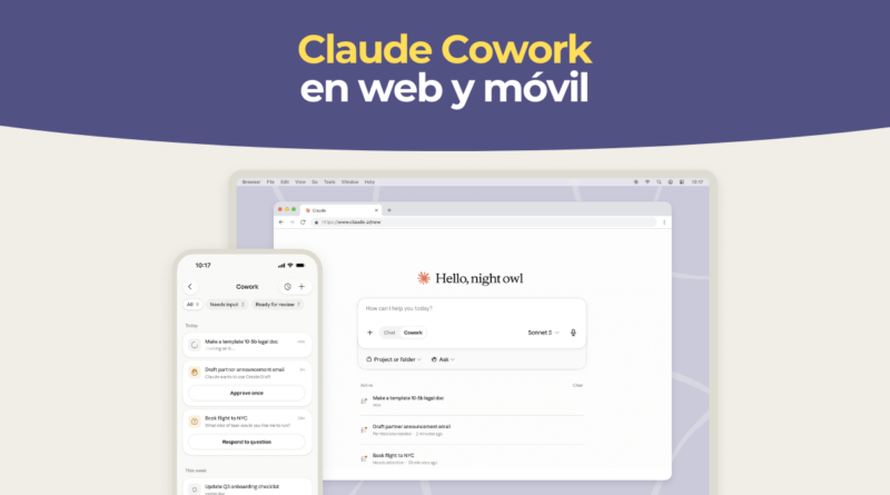 Claude Cowork disponible en web y móvil