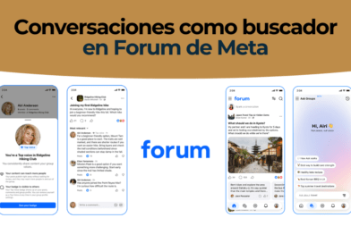 App Forum de Facebook mostrando recomendaciones de productos extraídas de conversaciones en grupos