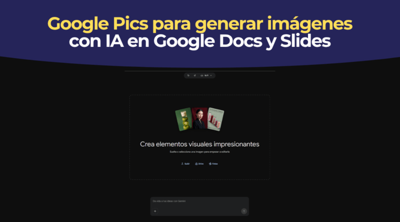 Interfaz de Google Pics generando una imagen dentro de un documento de Google Docs