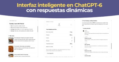 Respuesta de ChatGPT con interfaz inteligente mostrando una planificación de proyecto