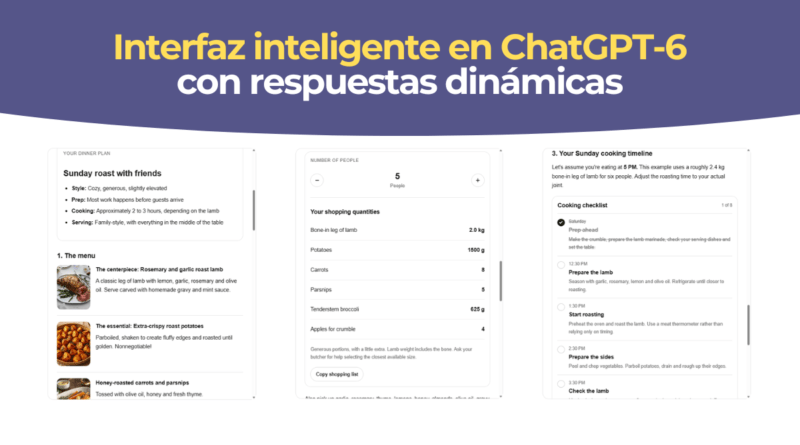 Respuesta de ChatGPT con interfaz inteligente mostrando una planificación de proyecto