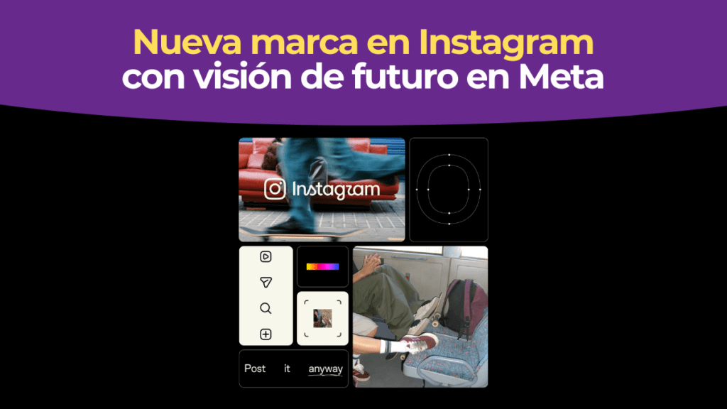La nueva marca de Instagram con su wordmark renovado sobre fondo degradado