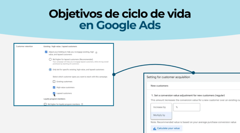 Configuración de objetivos de captación y retención de clientes en una campaña de Google Ads