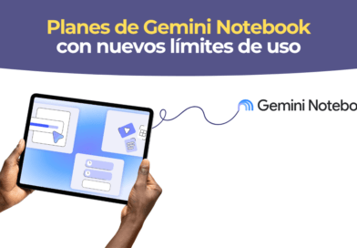 Interfaz de Gemini Notebook con el indicador de uso de IA en pantalla