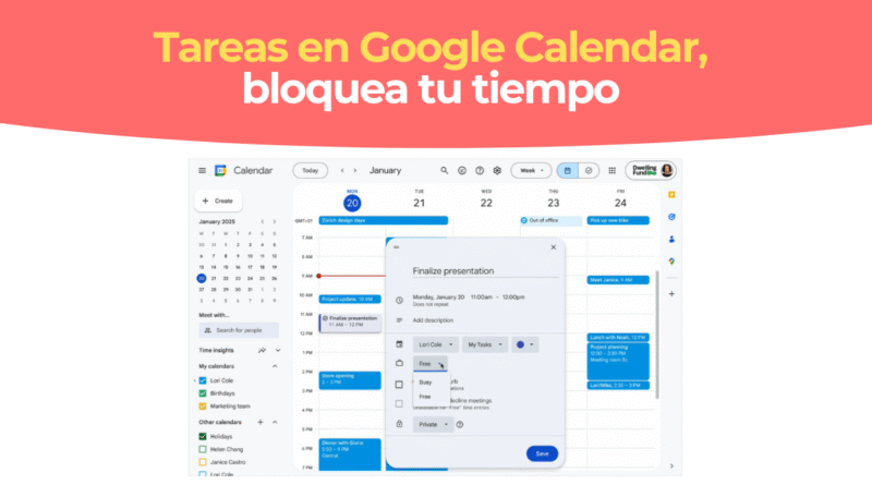 Tasks en Calendar