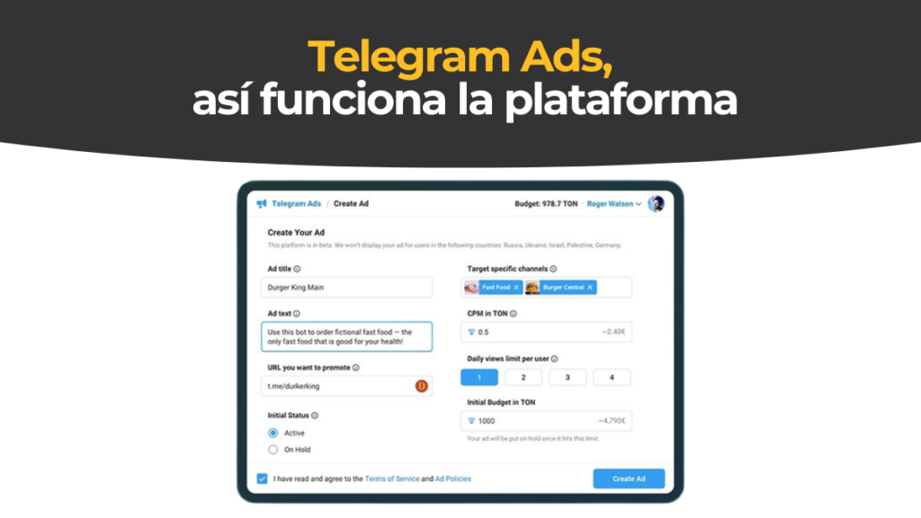 Publicidad en Telegram