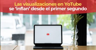Contador de visualizaciones de YouTube subiendo bajo un vídeo en pantalla